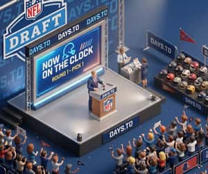 Countdown to NFL Draft 2026 - Thu, Apr 23, 2026